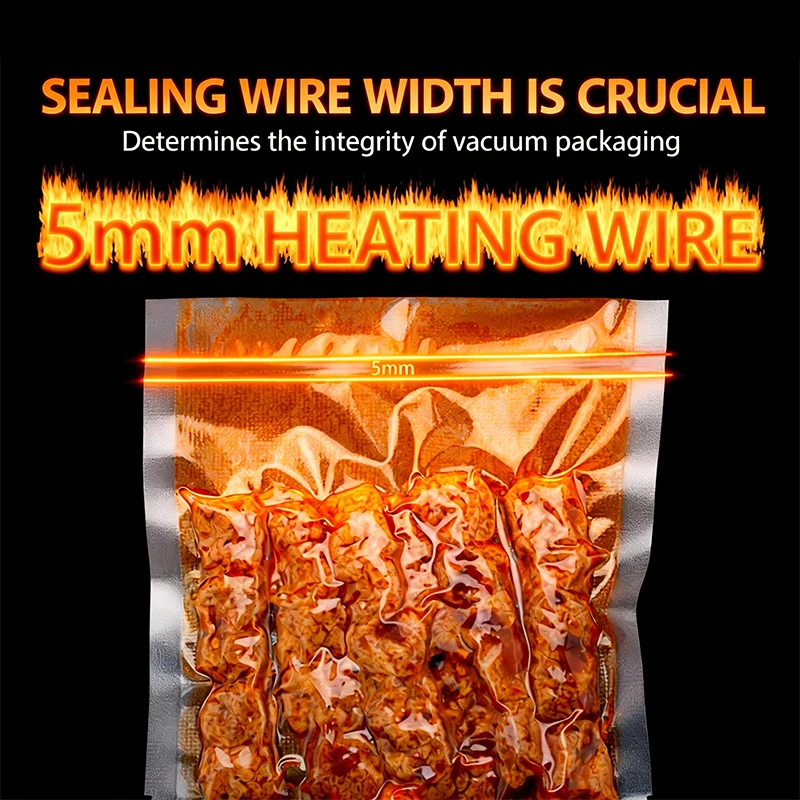 Automatic Vacuum Sealer Machine for Home & Commercial Use Dry & Wet Food Packaging & Preservation Built-in Bag Cutter 5mm Seal view 3