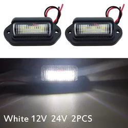 2PCS 12V 6 LED Car License Number Plate Light For SUV Auto RV Truck Trailer Tail Light License Plate Lights Lamp Car Accessories