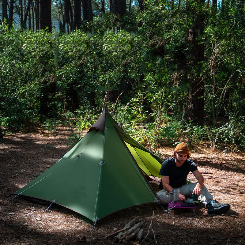 Imagem -05 - Naturehike-ultraleve Rainproof Nylon Tent para Camping ao ar Livre Teepee Impermeável Caminhadas Rodless Out Tent Inverno Fogão Tendas 20d