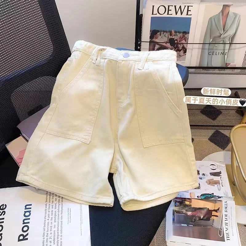 Women's White Y2k Knee Length Shorts Vintage Harajuku Shorts 90s Aesthetic High Waist Short Pants Emo 2000s Clothes Summer 2025