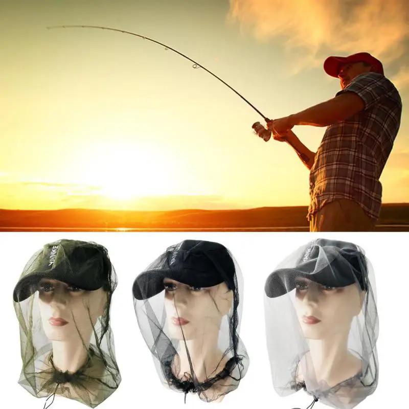 Anti-mosquito Bee Bug Insect Fly Mask Cap Hat Head Net Outdoor Accessories Tools Camouflage Face Protect Net Hat Beekeeping