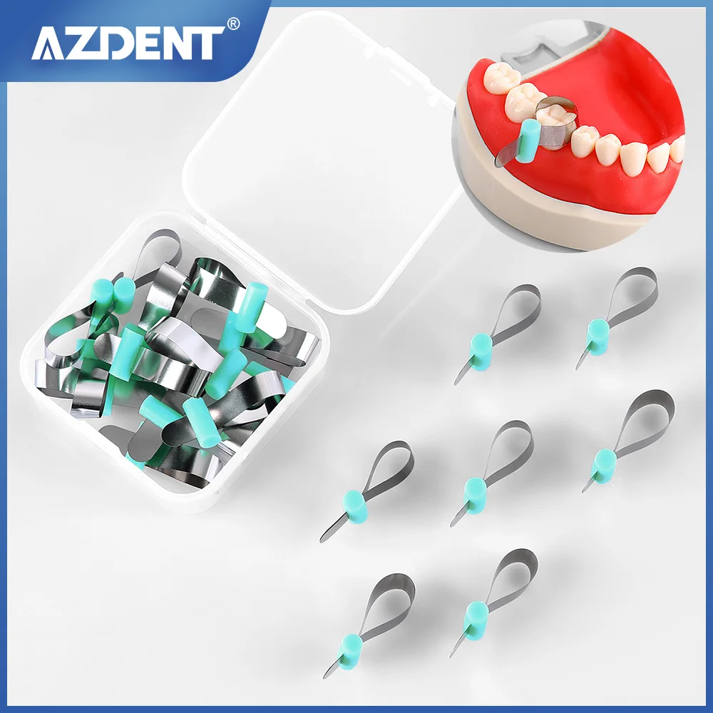 

AZDENT Dental Forming Sheet Orthodontic Sectional Contoured Metal Matrice Polyester Matrice Dentist Matrix Material