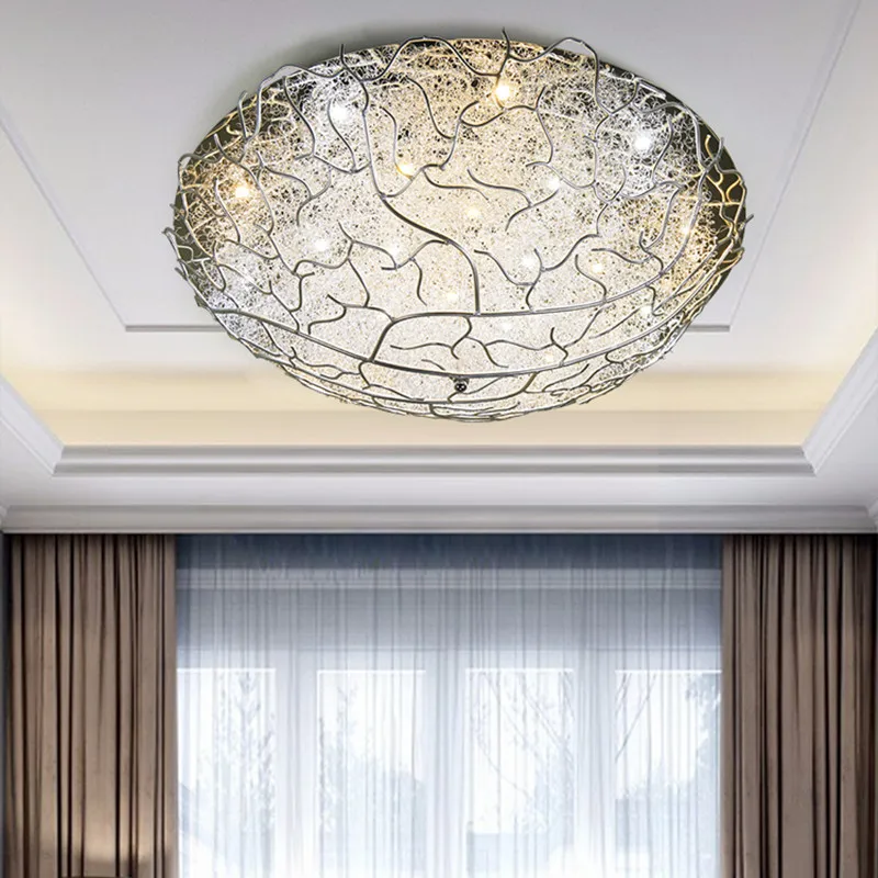 Bird nest lamp LED led round ceiling light children's room lighting Nordic lustre metal Novelty living room e27 ceiling light