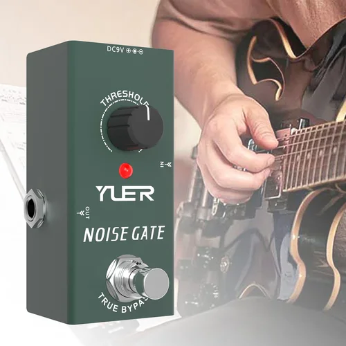Imagen 2 del producto Pedal de efectos de guitarra, puerta de ruido, True Bypass, carcasa totalmente de Metal, piezas y accesorios de guitarra, Mini tipo único, Dc 9V, True Bypass