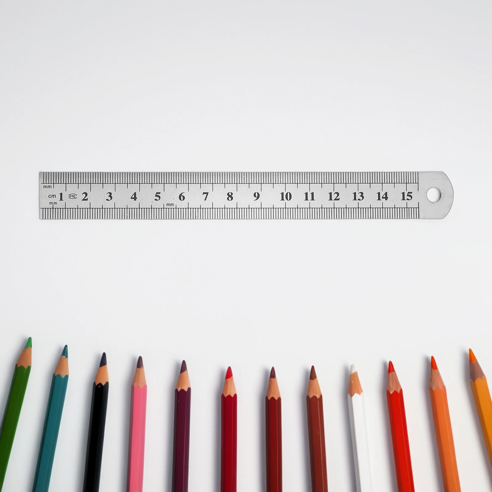 

2pcs Steel Ruler 15CM Stainless Metric Imperial Straight Edge for Office School Construction Measurement Conversion Scale