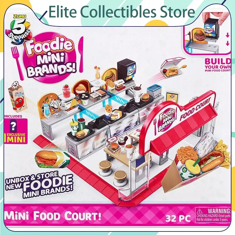 

Zuru 5 Surprise Mini Food Store Court Construction Building Playset Collectible Miniature Display Set For Toy Ornament Accessory
