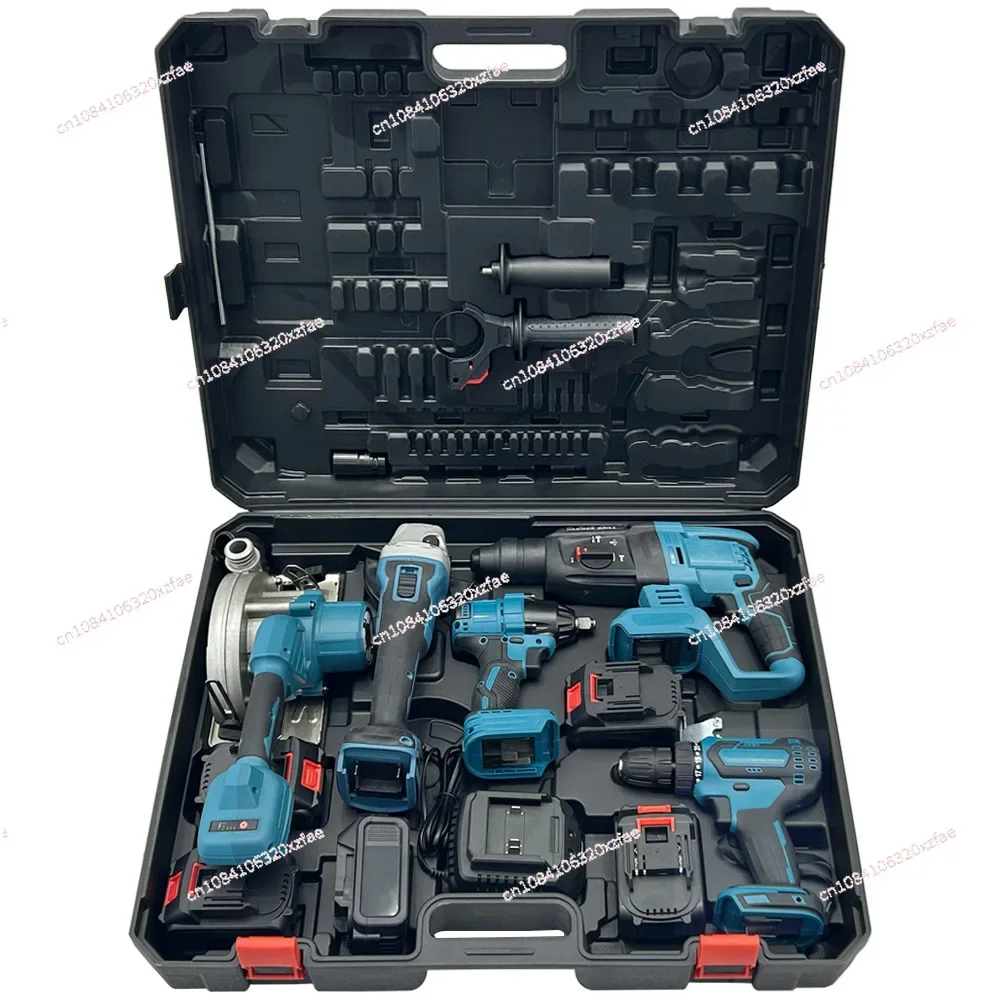 Brushless Lithium Battery Four-piece Set, High-power Lithium Battery Tool Set 4-in-1 Foreign Trade Power Tool Set Four-piece Set