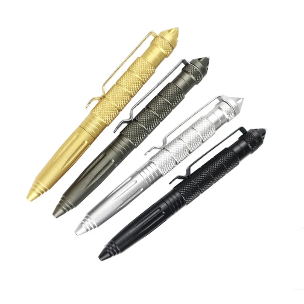 Tactical Pen Aluminum Anti skid Portable Self Defense Pen steel Glass Breaker Survival Kit with 6Refill