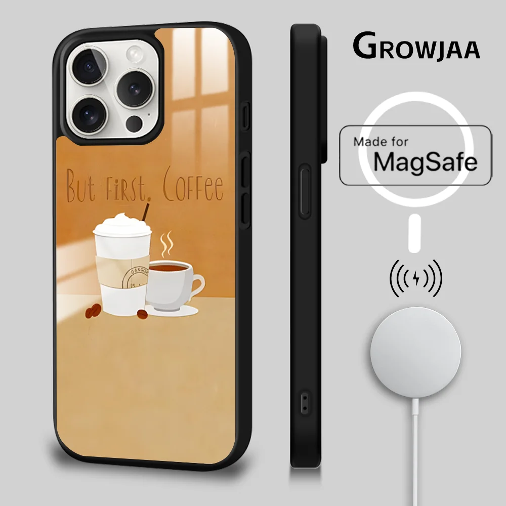 Relaxation Coffee Time Phone Case For iPhone 15 14 13 12 11 Pro Max Plus Magsafe Wireless Charging Cover