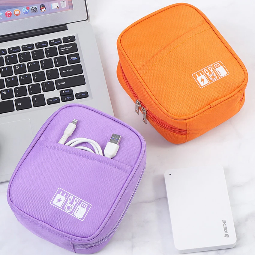 Impermeável portátil dados cabo organizador saco, USB Power Bank fone de ouvido armazenamento caso, Viagem Digital Acessórios Pouch, Novo