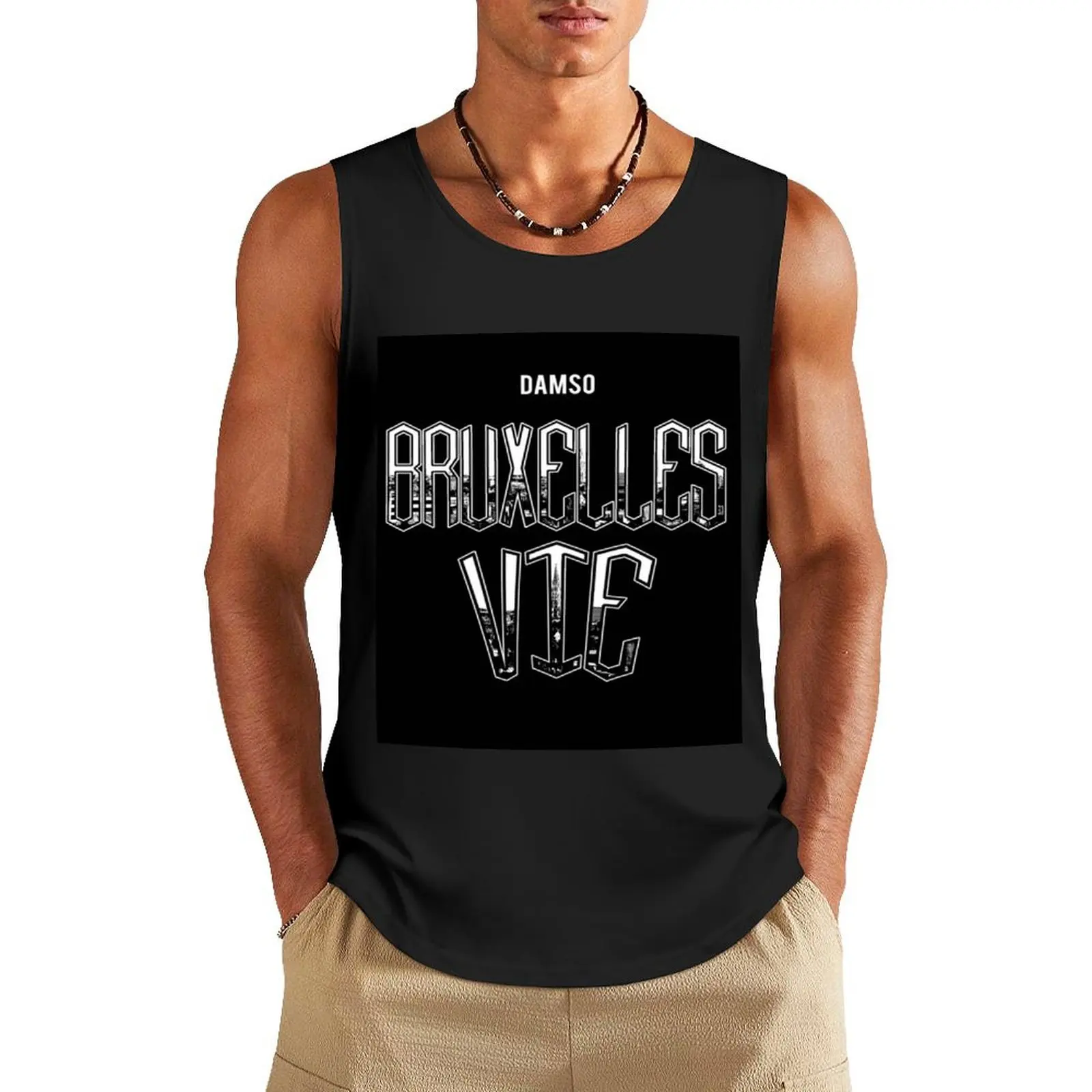 Brussels life damso Tank Top Muscle fit summer clothes men 2024 Top