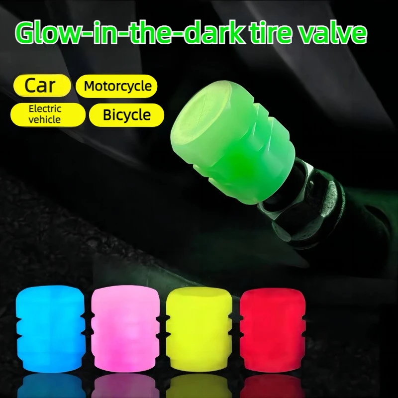 16 Stück UV-Glüh-Reifenventilkappen, fluoreszierend, rosa, schwarz, Gummi-Radvorbauabdeckungen, UV-aktiviert, für Autos, Fahrräder, ATV, Motorräder