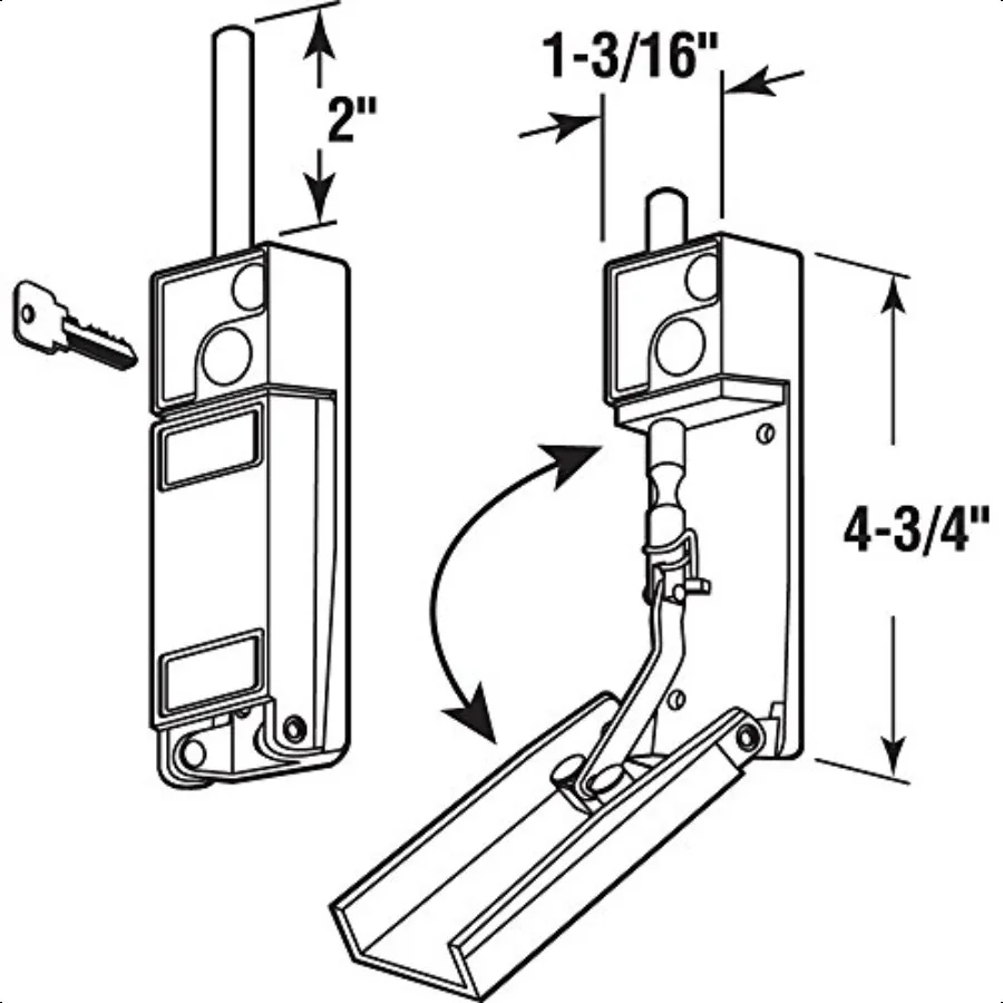 U 9919 White Sliding Patio Door Keyed with Bolt Lock Single Pack
