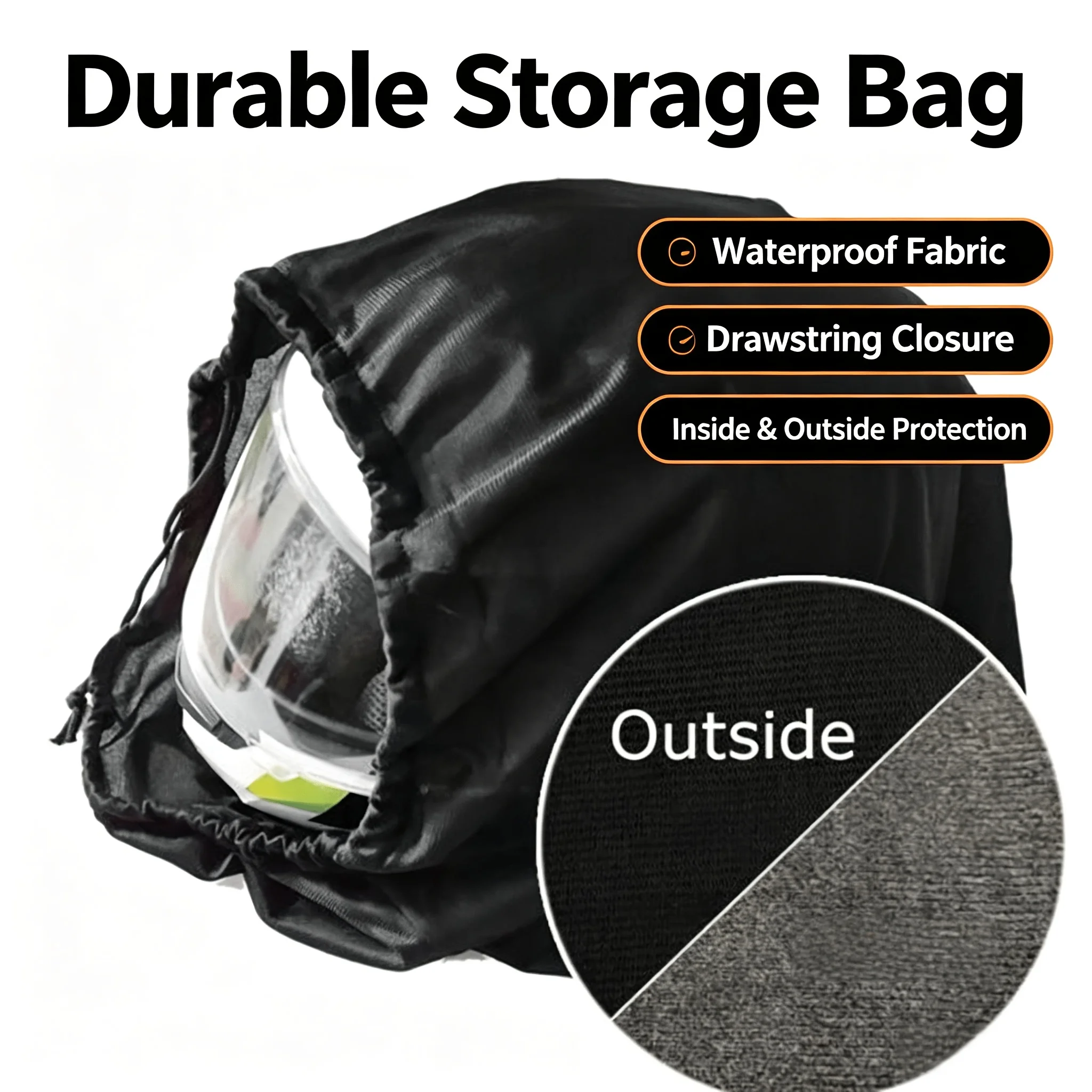 Helmet Bag Soft Plush Drawstring Dustproof Pocket Waterproof Toughness Helmet Storage Bag for Motorcycle Bike Full Half Helmet