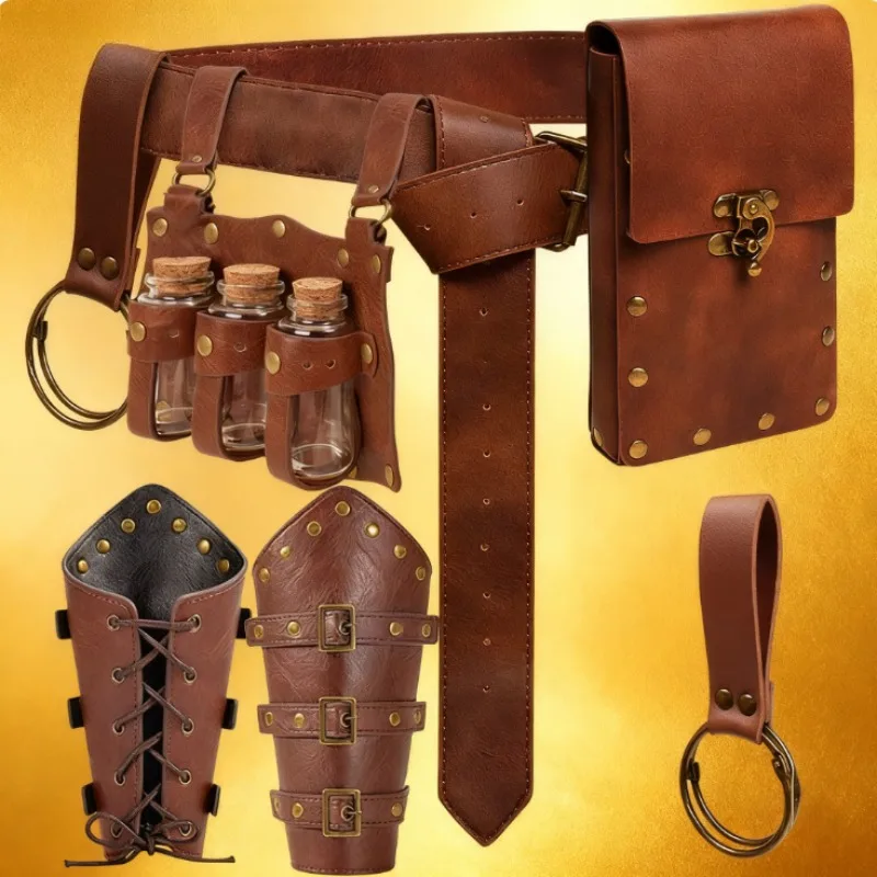 

Costumes and Props LARP Utility Harness - Adjustable Arm Guards with Pouch for Live Action Role-Play