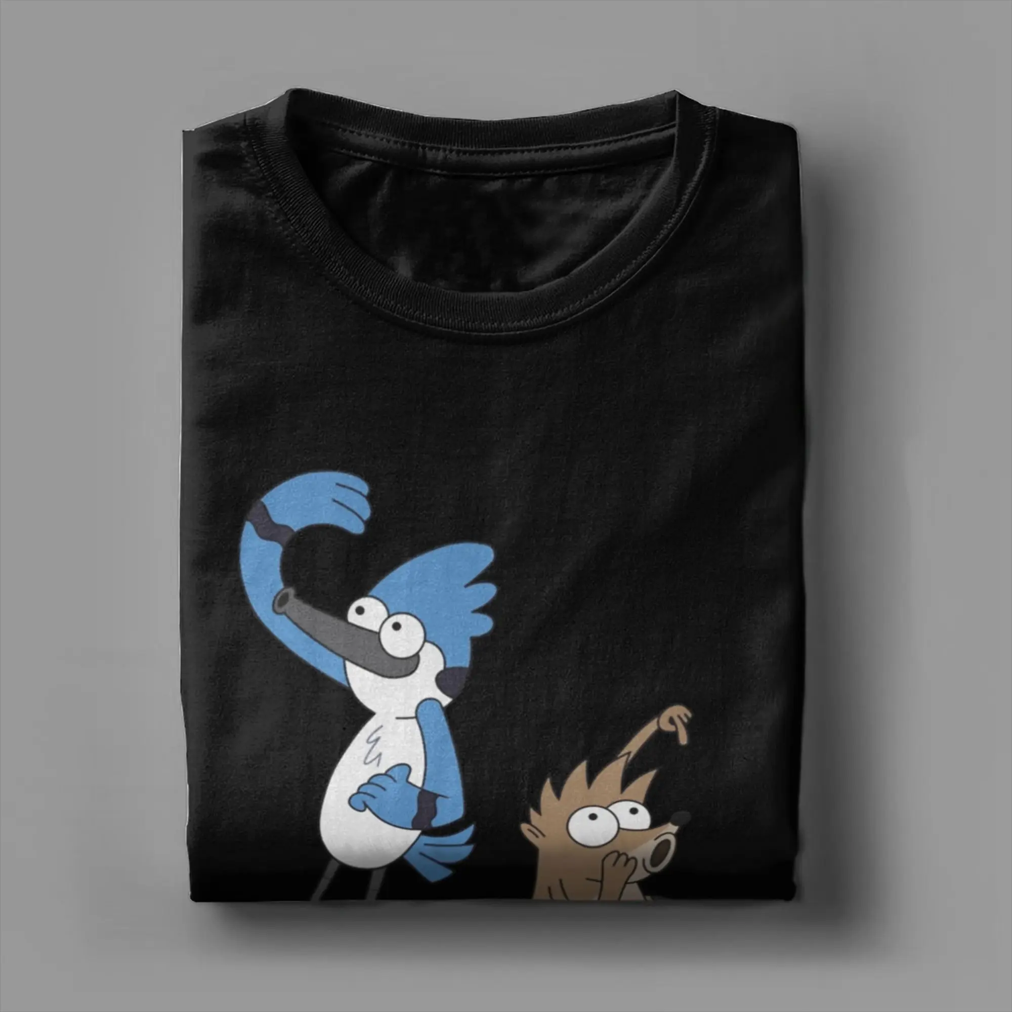 تي شيرت Mordecai and Rigby مضحك كارتون ميرش للجنسين تي شيرت من القطن الخالص تي شيرت أنيق يعرض بلايز تي شيرت