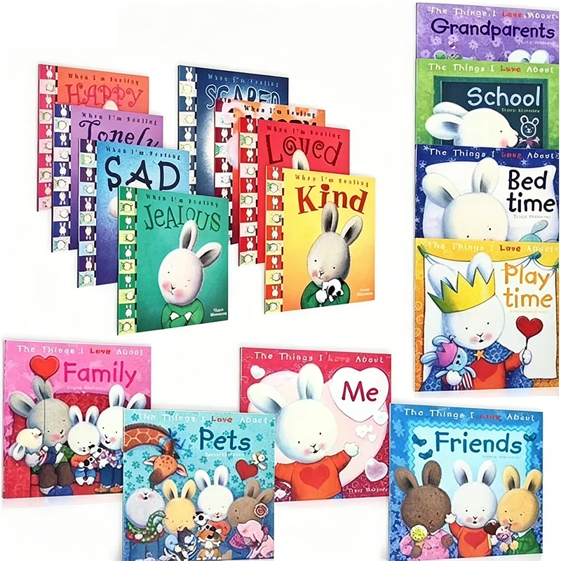

18 Books/Set When I 'm Feeling Hairy Rabbit Picture Story Reading Book English Baby Regulate Emotion Management Books