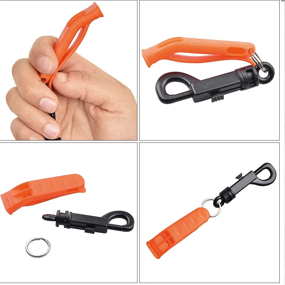 10 قطعة صفارات بقاء المحمولة البلاستيك في الهواء الطلق التخييم سلامة الطوارئ التنزه بصوت عال صافرة صافرة الطوارئ #2