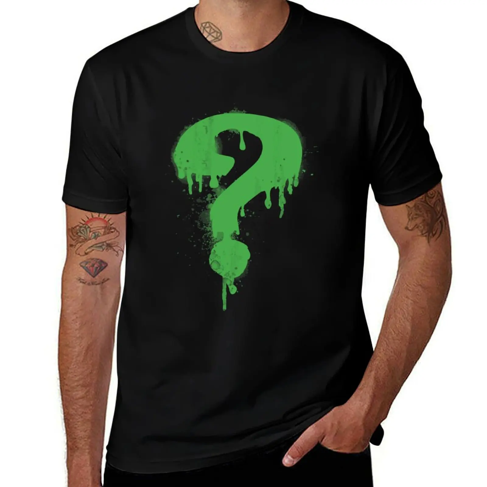 

riddler question mark T-Shirt man t shirt heavy cotton man t shirts for men