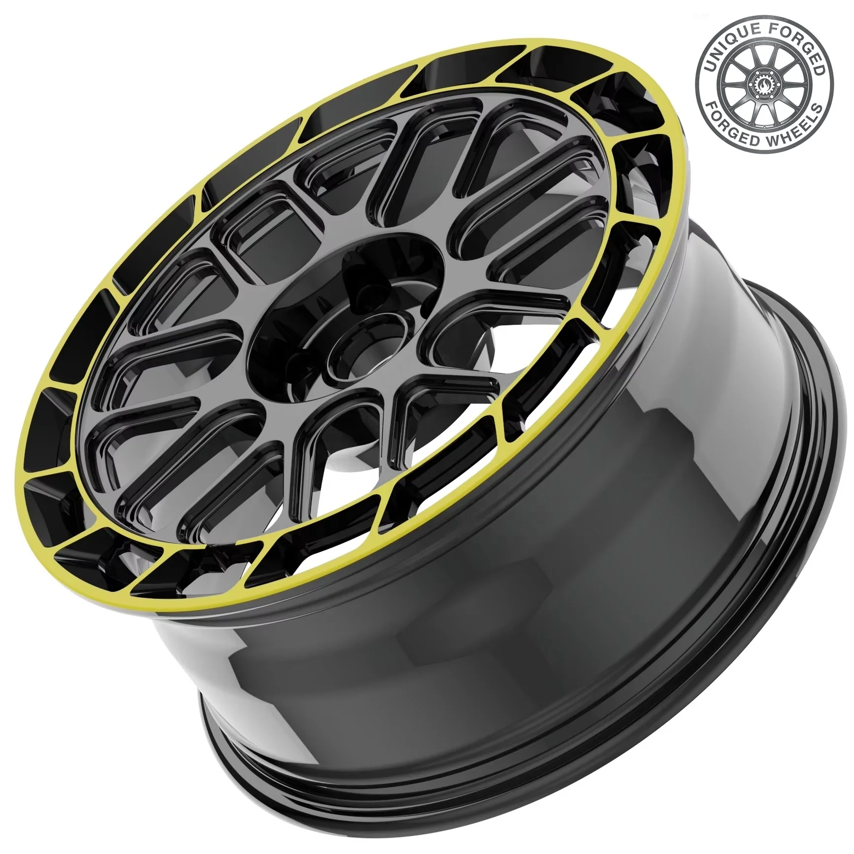 

Forged Deep Concave Wheel Fitments Wheels 18 19 20 21 22 23 24 Inch Customize Rim Color Gloss Black With Caliper Yellow