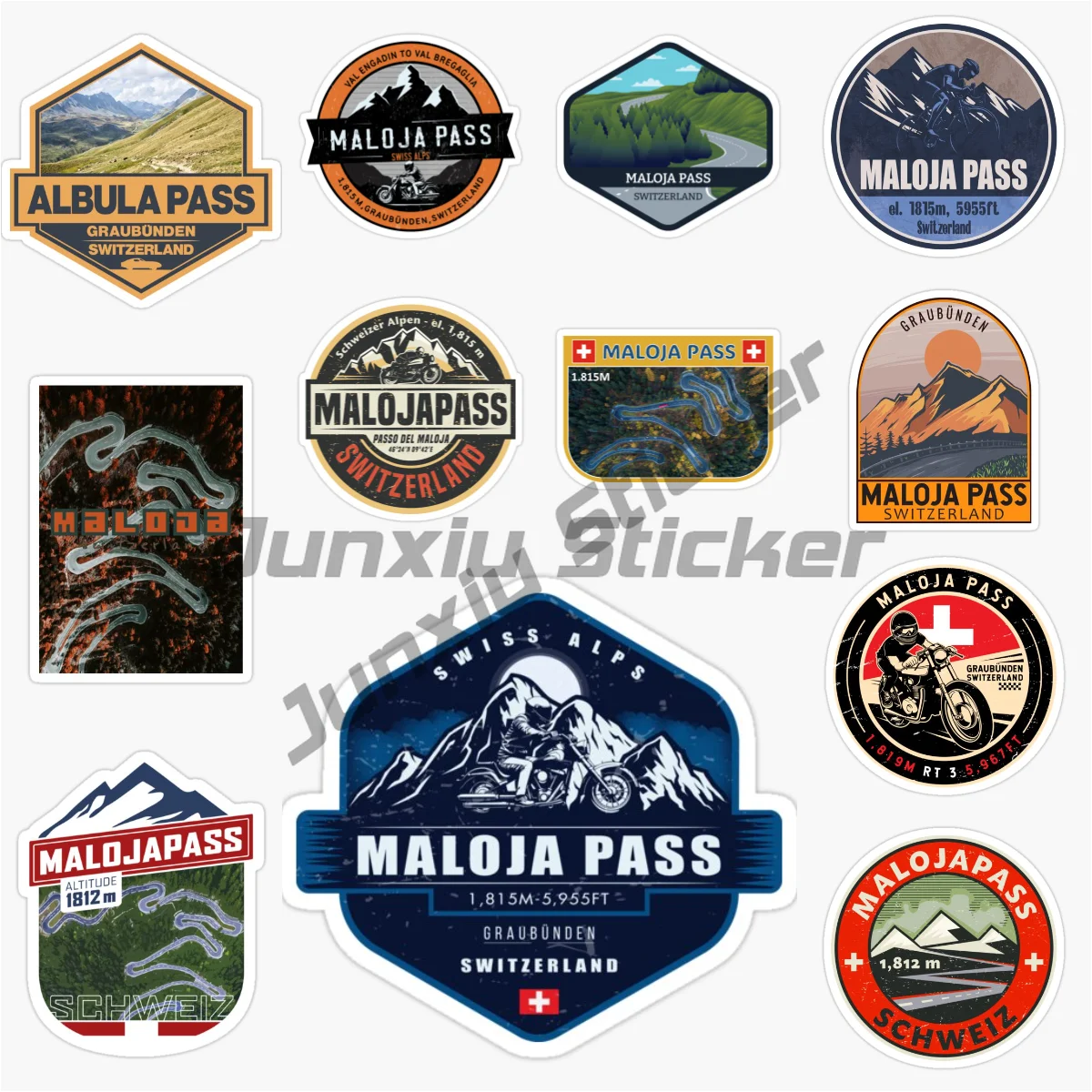 

MALOJA PASS Swiss Alps Car Sticker Vinyl Waterproof Self-adhesive Decal