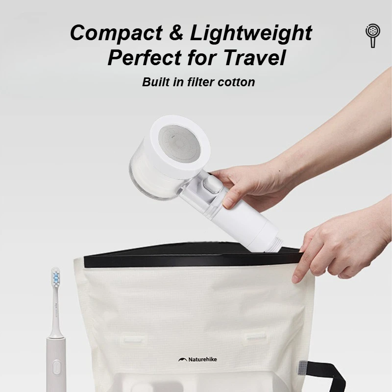 

Portable Handheld Shower Head High Pressure Water Saving Filtered Shower Nozzle for Travel Home Bathroom