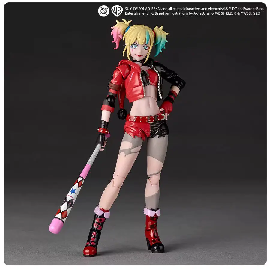 

[In Stock] Original Kaiyodo Revoltech Amazing Yamaguchi Harley Quinn Suicide Squad Isekai Ver. Action Figures Anime Model Toys