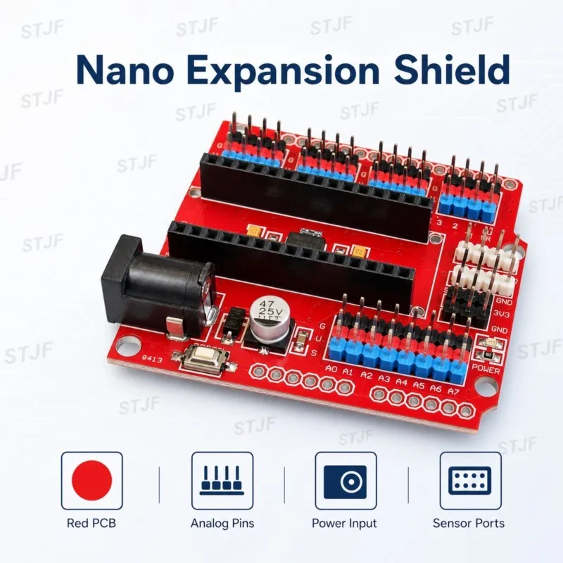 1PCS/LOT Multi-Function  For Nano Shield Expansion Board for Electric DIY SCM - Orange + Black (NANO SHIELD) For nano 3.0