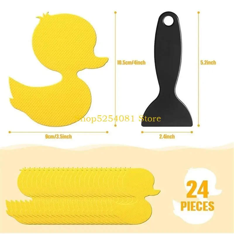 Axyc 12pcs ملصقات حوض الاستحمام غير الانزلاق كرارتون بطة لاصق الأطفال المضاد للانزلاق للدش وحوض الاستحمام مع حمام مكشفية #6