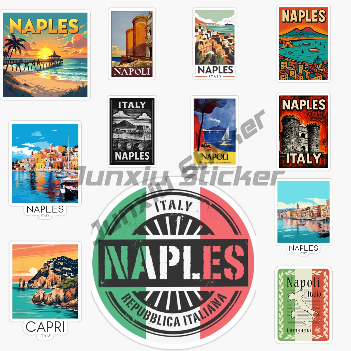 ITALY NAPLES Car Stickers Vinyl Self-adhesive Waterproof Sunscreen Customizable Car Accessories Decals