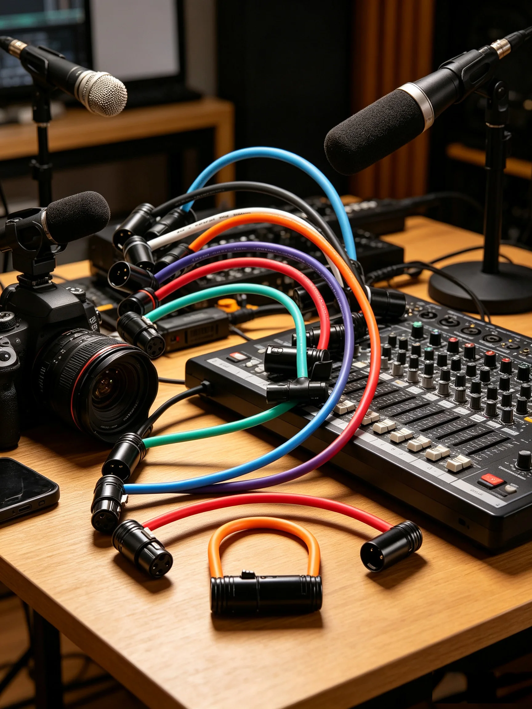 90 Degree L‑Shape XLR Male to Female Short Microphone Cable for Mic Mixer  Stage Audio Device