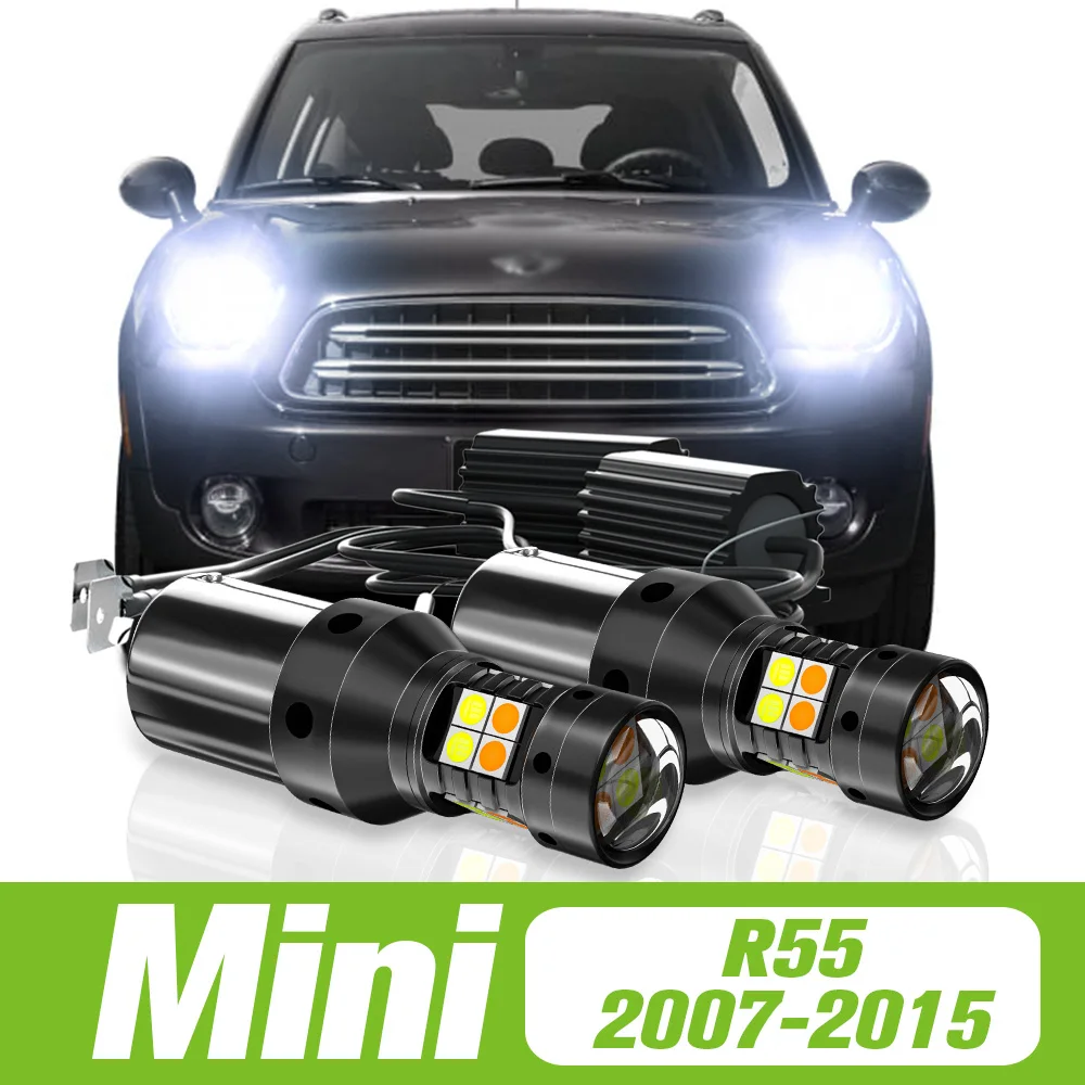 

2pcs For Mini Clubman R55 2007-2015 Dual Mode LED Turn Signal+Daytime Running Light DRL 2008 2009 2010 2011 2012 Accessories