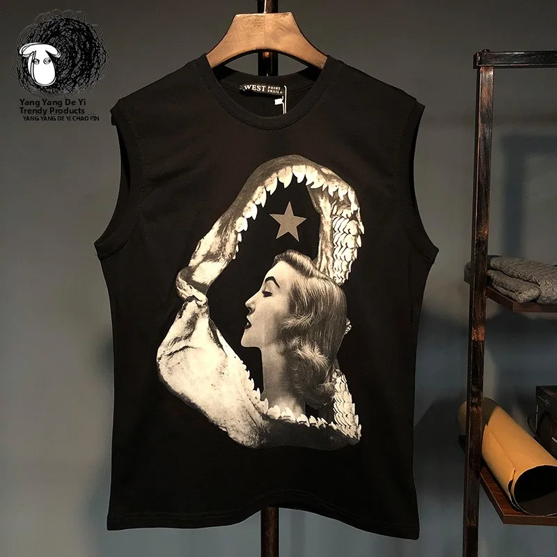 

Повседневная свободная хлопковая майка для пар с принтом Ark Beau, летняя, дышащая, влагоотводящая, с круглым вырезом, для мужчин и женщин