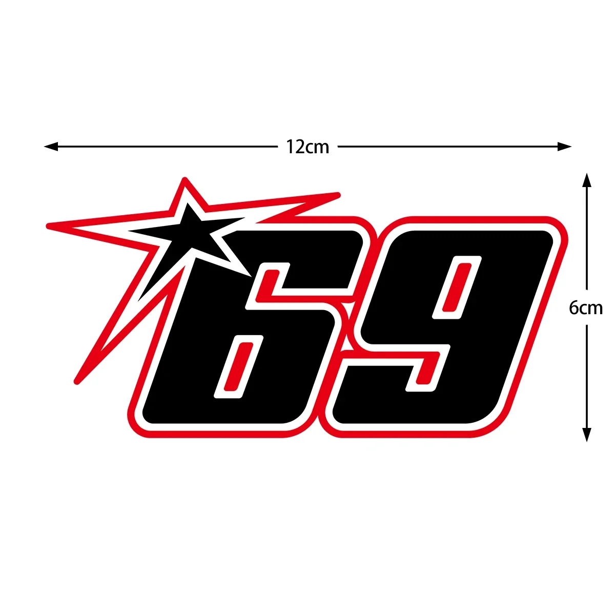 1pc 69 Number Vinyl Sticker, Self-Adhesive Decal for Car Window Trunk Bumper Motorcycle Front Fender DIY Decor