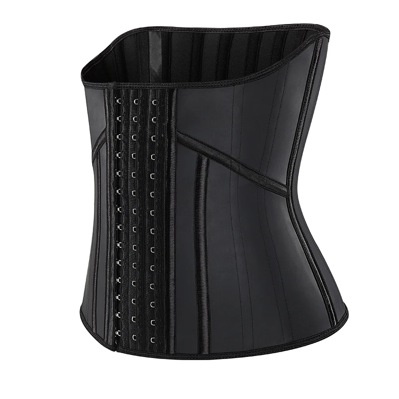 4-button 28 cm/11.02 inch waist corset for women 21 steel bone rubber waist trainer latex slimming belt plus size body shaper