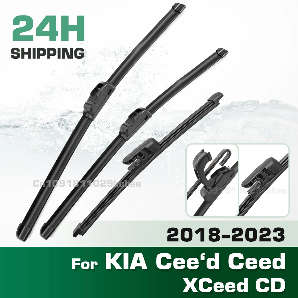 GREATROAD Wiper LHD&RHD Front & Rear Wiper Blades Set For KIA Cee'd Ceed XCeed CD 2018 - 2023 Windshield Windscreen Window