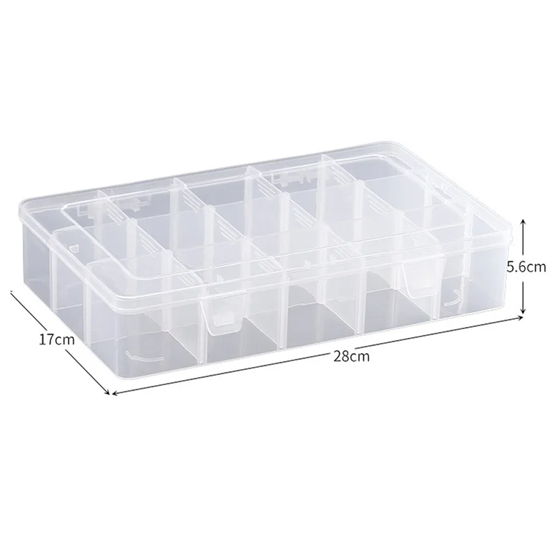 

T19C 3Pcs Transparent Detachable Grid Hardware Tackle Box And Electronic Components Jewelry Box Tape Stationery Plastic Box