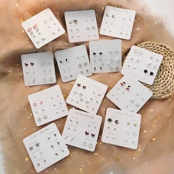 4/6/7 Pairs Geometric Smooth Ear Piercings Combination Set 2021 New Fashion Korean Version Simple Fashion Personality Earrings