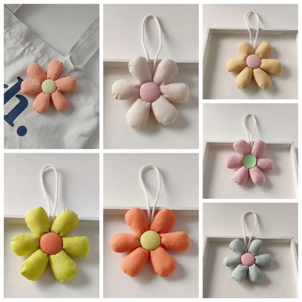 

Тканевая сумка с цветком, сумка с подвеской, аксессуары для сумки, подвески, свежее украшение для рюкзака, корейский стиль, мягкий ремешок с цветочным принтом, подарок