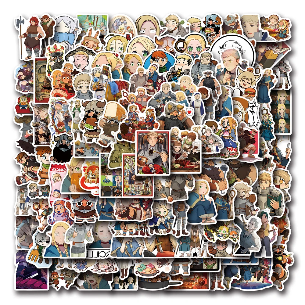 

10/30/50/110pcs Cartoon Delicious In Dungeon Stickers Cool Anime Decals for Skateboard Suitcase Guitar Fun Sticker Kids DIY Toys