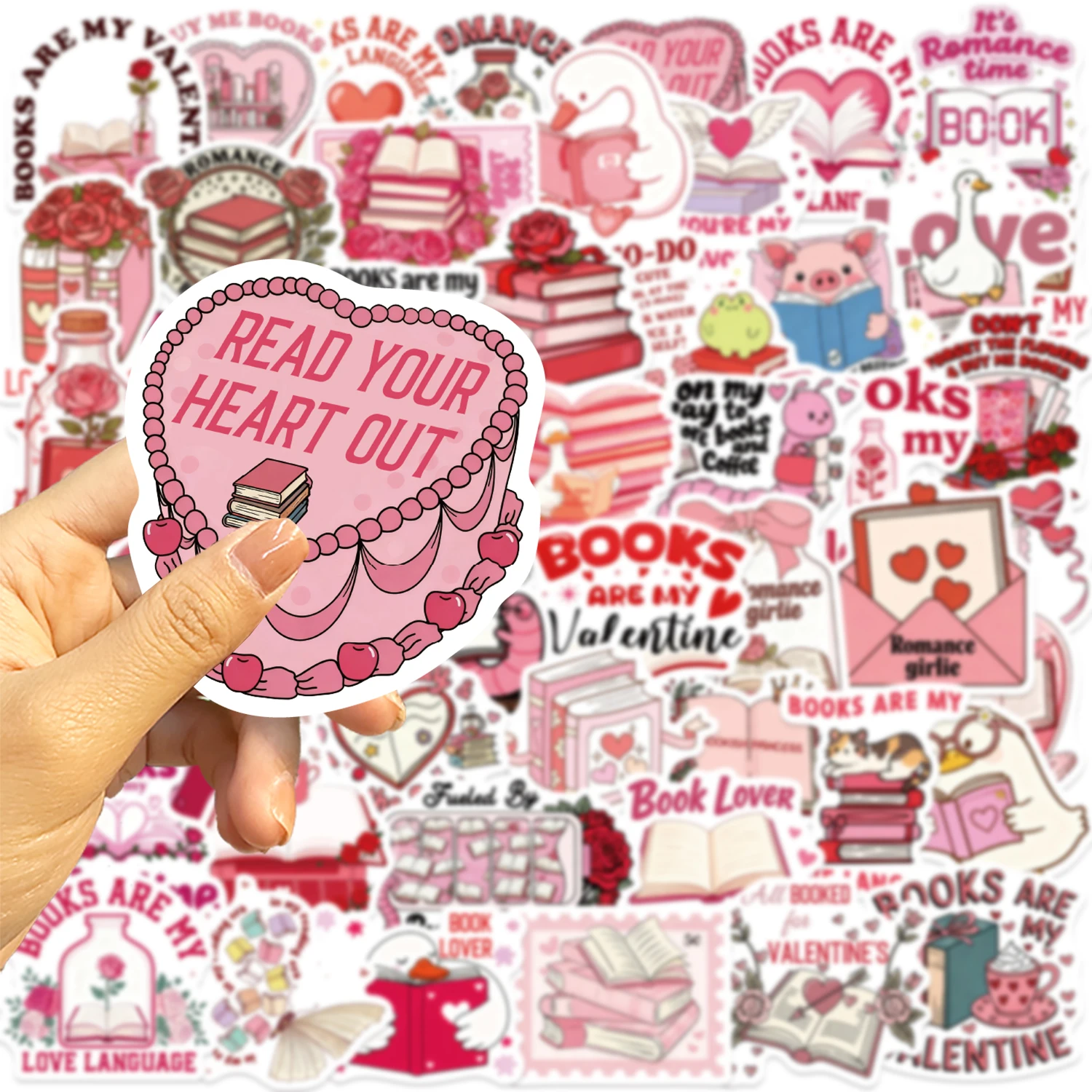 50/100PCS 발렌타인 데이 북리쉬 그래피티 PVC 스티커 여행가방 노트북 냉장고 전화 자동차 스타일링 방수 데칼