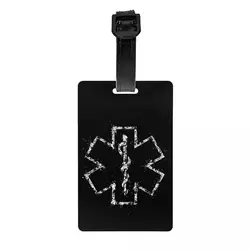 Custom Emt Star Of Life Luggage Tag Privacy Protection Paramedic Medic Ambulance Baggage Tags Travel Bag Labels Suitcase