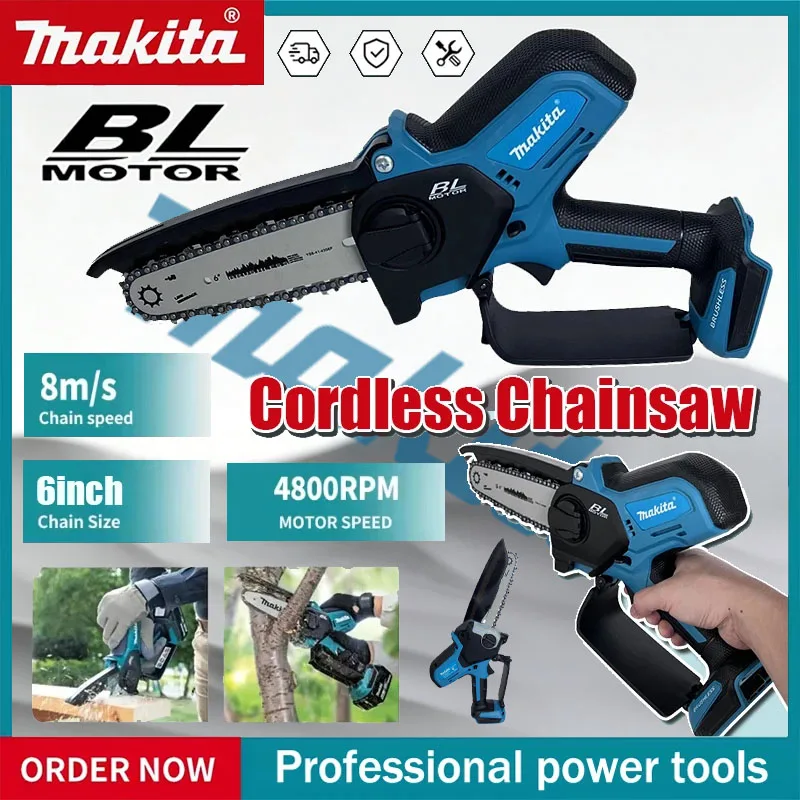 Makita Mini scie électrique outils électriques de jardin scie à chaîne électrique scie d'élagage outils électriques sans fil sans brosse pour batterie 18v