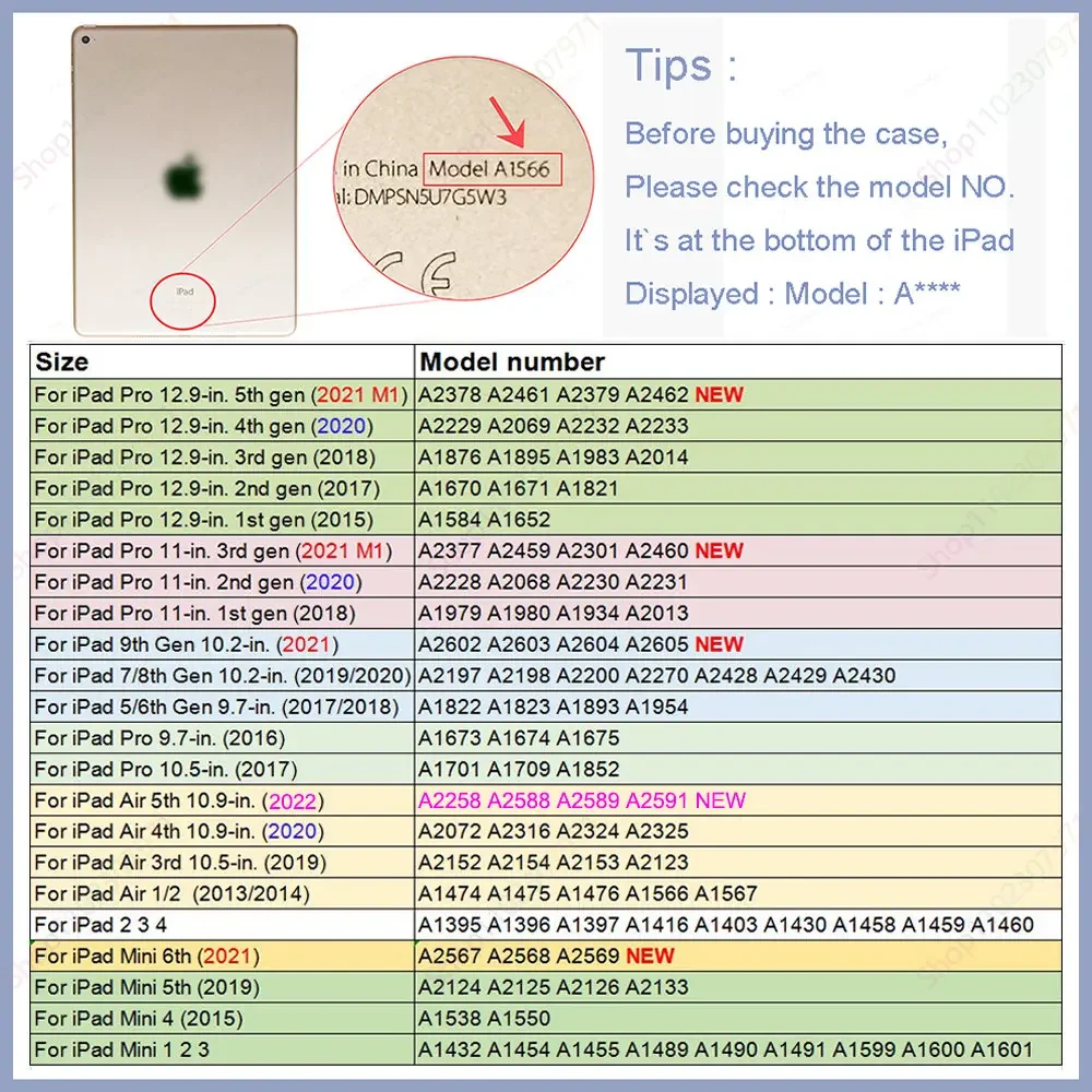 Étui ultra mince pour iPad Air inspectés génération (2022)/ Air 4e génération (2020), 10.9, iPad Air3, 10.5, iPad 9e et 10e génération, Isabel,