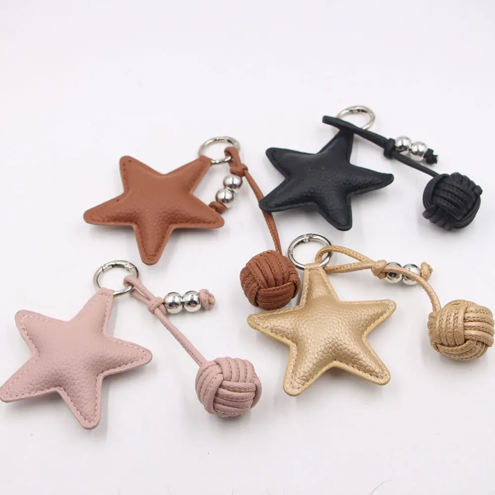 

Star-Shape Knitted Ball Keychain, Simple and Stylish Car Accessories, Phone Case Hanging Accessories for FashionandVersatileWear