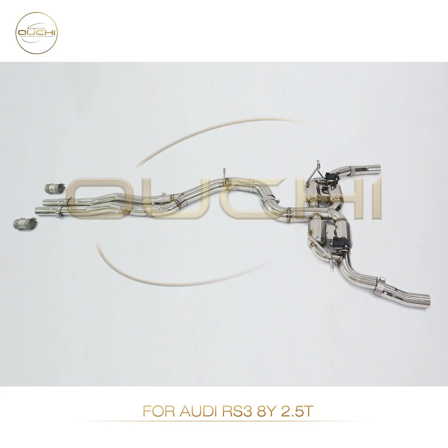 Ouchi sistema de escape catback de aço inoxidável para audi rs3 8y 2.5t desempenho esportivo atualização de ajuste de som