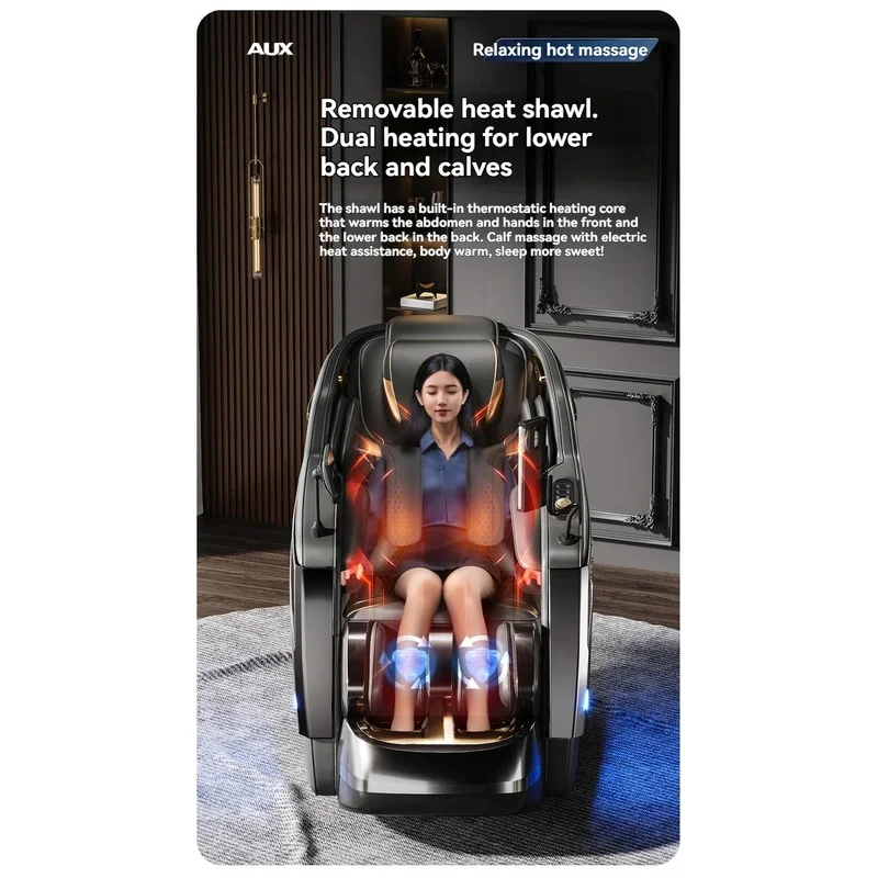 6D+6D Smart Massage Chair Full Body Zero Gravity SL-Track Heating Massage Recliner Chairs with Body Scan Stretch Calf Extension