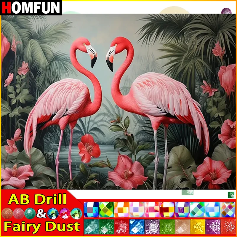 HOMFUN Fairy Dust AB Full Diamond Embroidery Diy 5D Diamond Painting Cross Stitch 