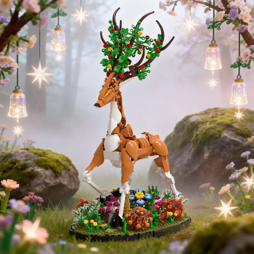 Home/Desk Decor Animal Model Elk Building Blocks–Creative DIY Puzzle Toy for Adults,Birthday Christmas Party Gift,Stress Relief