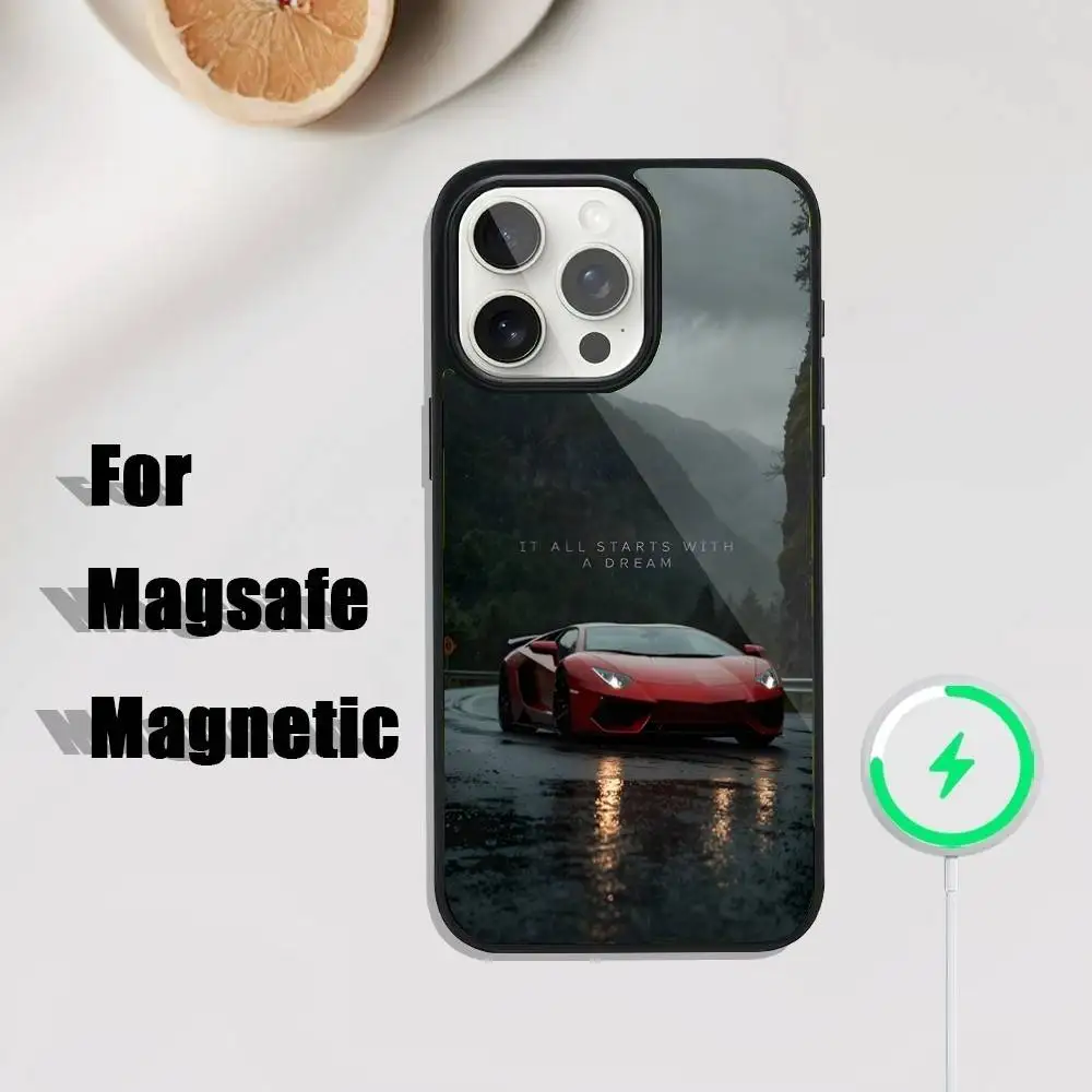 حافظة هاتف Cars-L-Lamborghinis-S لهاتف iPhone 17,16,15,14,13,12,11,Pro,Max,Plus,Mini,SE4,E شحن لاسلكي Magsafe مغناطيسي